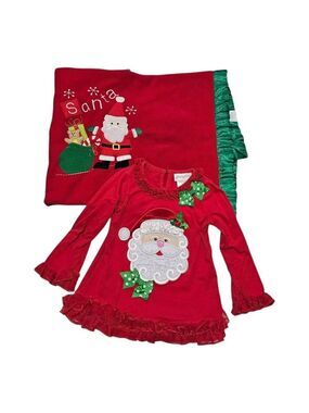 Christmas Bundle Koala Kids Blanket AND Emily Rose Shirt Girls Size 4 Santa